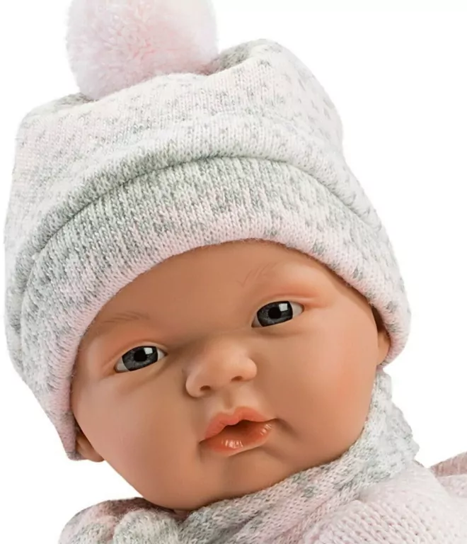 Llorens. Płacząca lalka Joelle z różowym kocykiem, 38 cm - tantis.pl