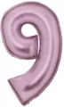 Balon foliowy cyfra 9 satynowa pastelowy róż 86cm - tantis.pl