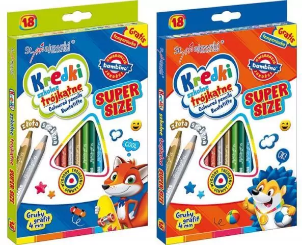 Kredki trójkątne. Super Size. 18 kol. + temperówka - tantis.pl
