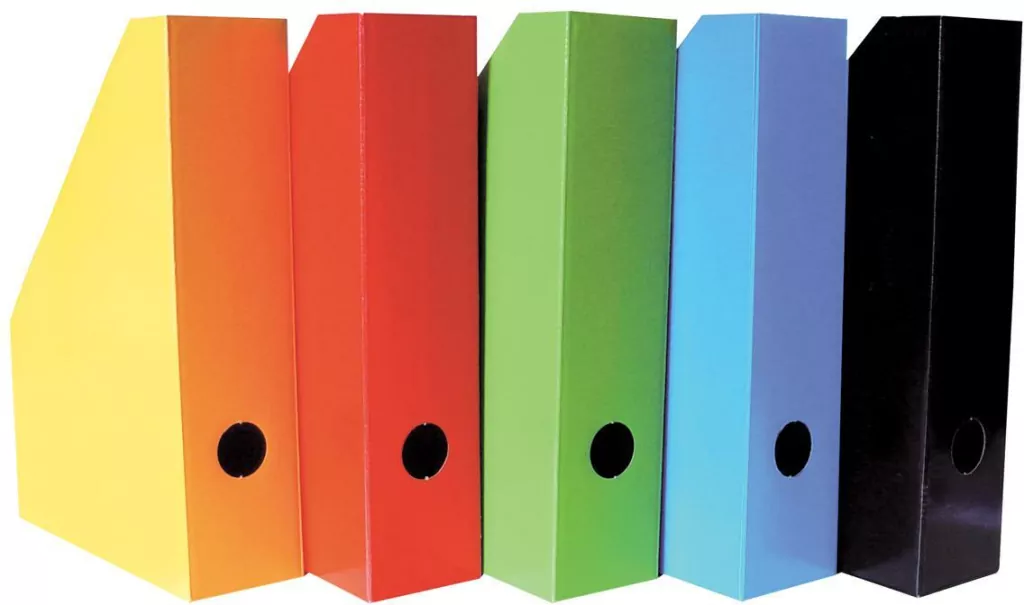 Pojemnik A4 na czasopisma/dokumenty 7cm karton niebieski - tantis.pl