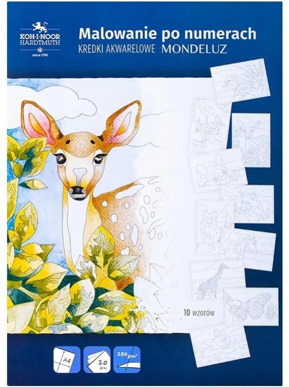 Malowanie po numerach A4/20K kredki akwarelowe - tantis.pl