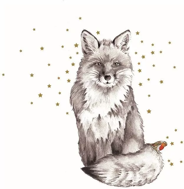 Karnet Swarovski kwadrat Lis i ptaszek - tantis.pl