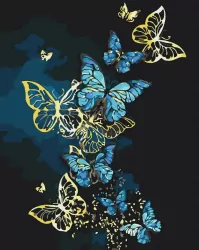 Malowanie po numerach + złota farba - Taniec...