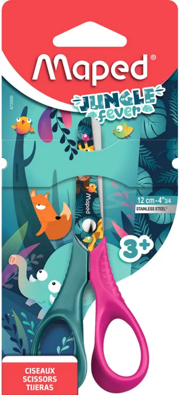 Nożyczki szkolne Jungle Fever Vivo 12cm mix MAPED - tantis.pl
