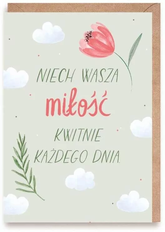 Kartka ślubna Kwiaty, eko koperta - tantis.pl