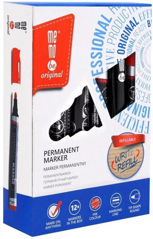 Marker permanentny czerwony  MemoBe - tantis.pl