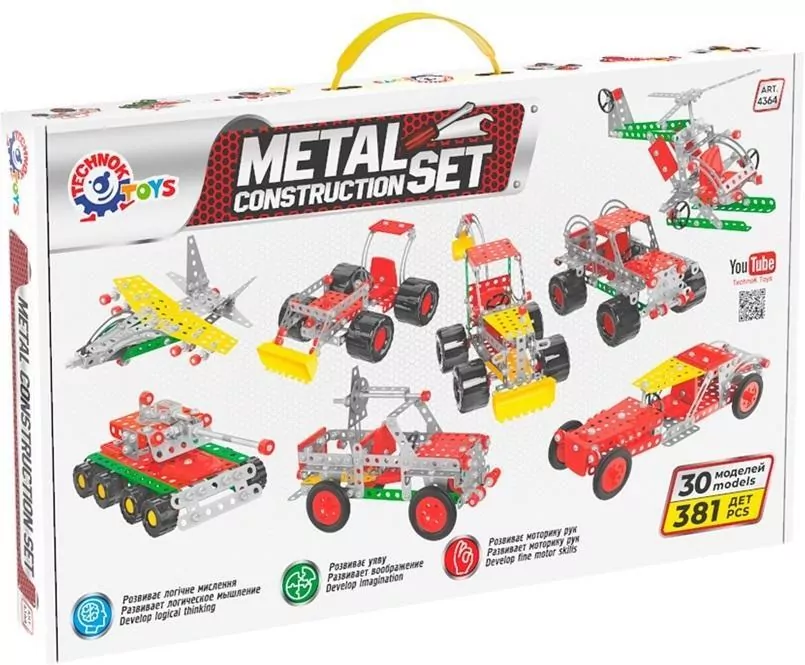 Konstruktor metalowy. 381 elementów - tantis.pl