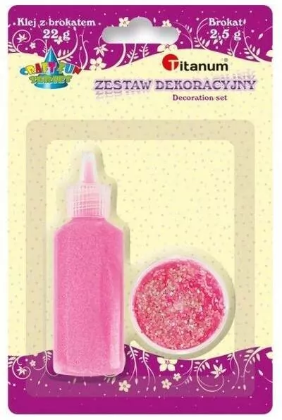 Klej z brokatem w słoiczku. Neonowy różowy - tantis.pl