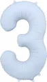 Balon foliowy cyfra 3 86cm mglisty niebieski - tantis.pl