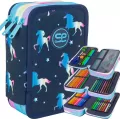 Piórnik 3-komorowy z wyposażeniem Coolpack. Blue unicorn - tantis.pl
