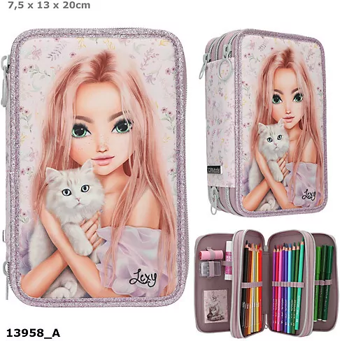 Piórnik potrójny z wyposażeniem Top Model Blooming Kitty 13958A - tantis.pl