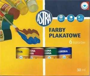 Farby plakatowe w tubach. 6 kolorów - tantis.pl