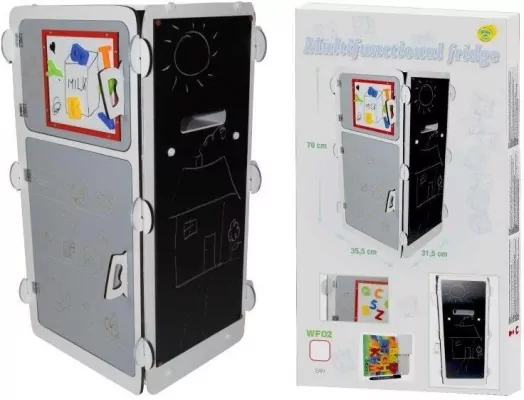 Lodówka drewniana szara