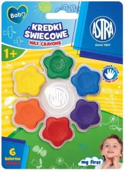 Kredki świecowe w kształcie gwiazdek. 6 kolorów