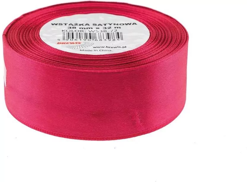 Wstążka satynowa. Bordo 38mmx32m - tantis.pl