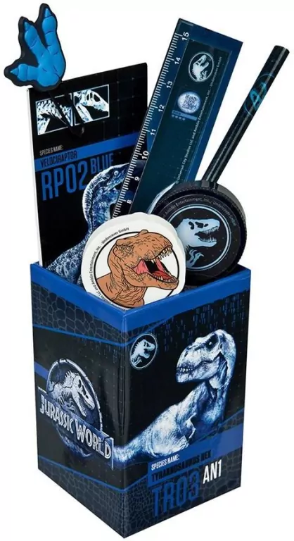 Pojemnik z przyborami szkolnymi. Jurassic World, 7 elementów - tantis.pl