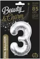 Balon foliowy B&C cyfra 3 srebrna 85cm - tantis.pl
