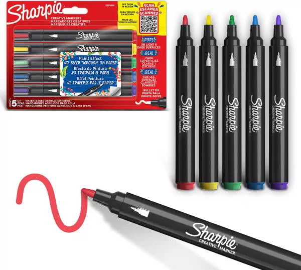 Markery artystyczne Sharpie 5 kolorów - tantis.pl