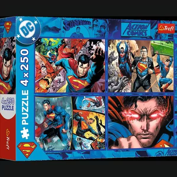 Puzzle 4x250 Odwaga Supermana TREFL - tantis.pl
