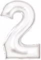 Balon foliowy cyfra 2 satynowa biała 86cm - tantis.pl
