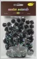 Pompony glitter czarne 15x25mm - tantis.pl