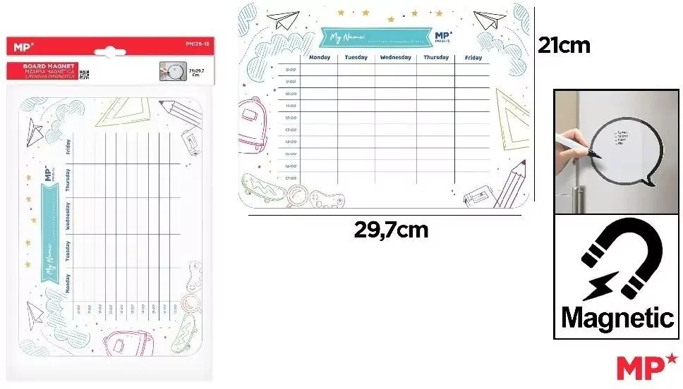 Planer magnetyczny 29,7x21cm tygodniowy z godzin. - tantis.pl