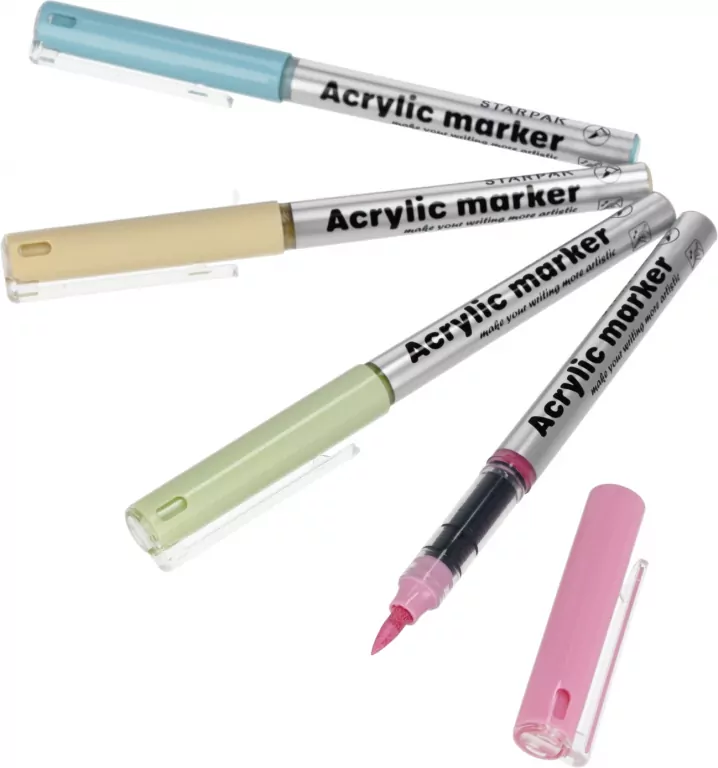 Marker akrylowy w pędzelku pastel 4 kolory - tantis.pl