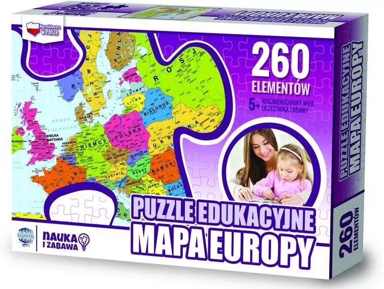 Puzzle Edukacyjne 260. Mapa Europy - tantis.pl