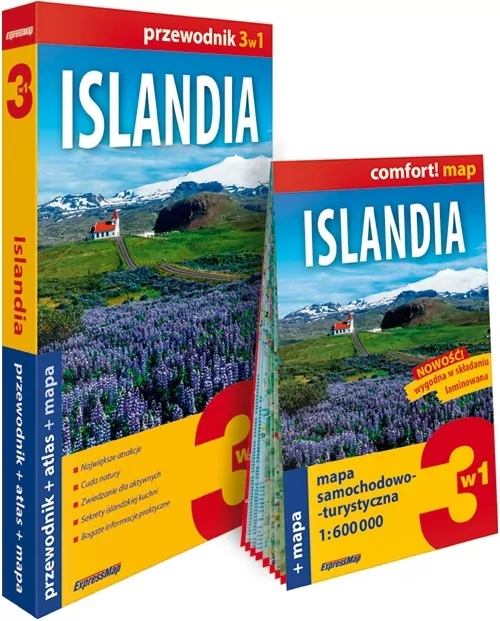Islandia 3w1: przewodnik + atlas + mapa - tantis.pl