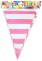 Girlanda flagi w paski różowa 27.5cmx10m - tantis.pl