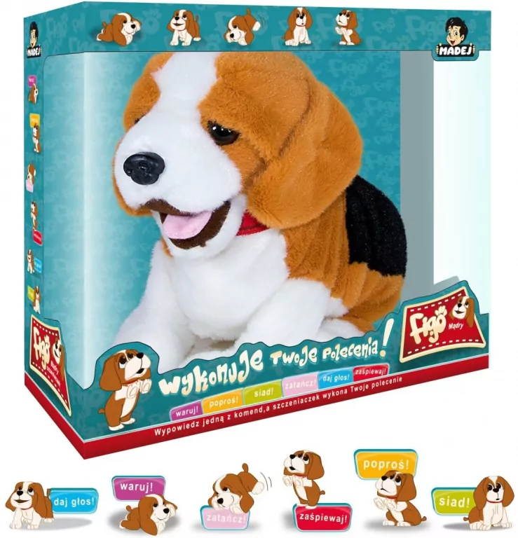 Maskotka interaktywna Figo. Pies reagujący na komendy Beagle - tantis.pl