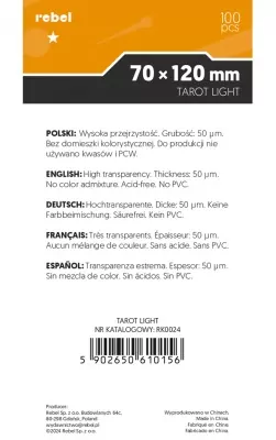 Koszulki na karty Rebel (70x120 mm) Auriga Light, 100 sztuk - tantis.pl