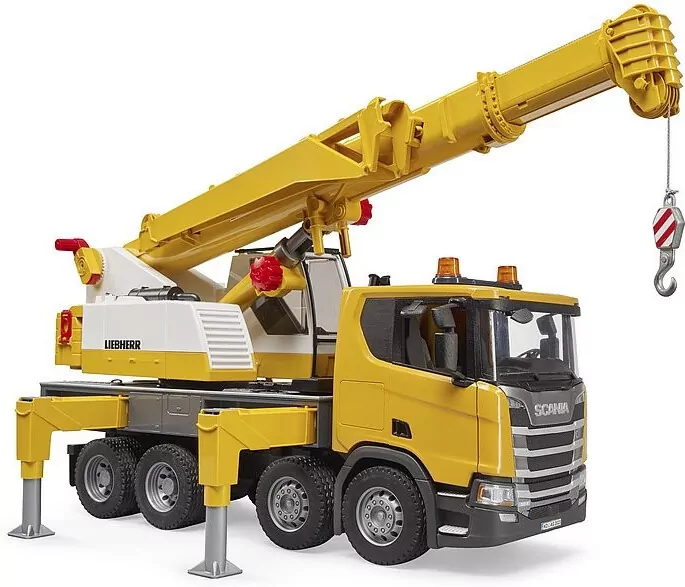 Scania Super 560R. Ciężarówka żółta z dźwigiem - tantis.pl