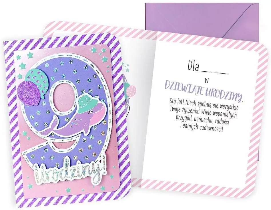 Karnet B6. Urodziny 9. Dziewczynka - tantis.pl
