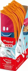 Zestaw sztućców Picnik Kids w różowym etui MAPED
