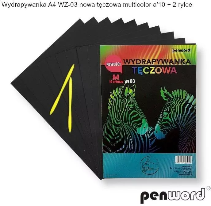 Wydrapywanka tęczowa A4. 10 arkuszy - tantis.pl