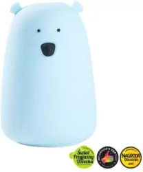 Miś duży lampka silikonowa, niebieska