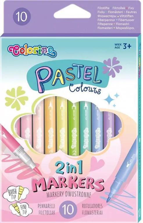 Flamastry Colorino Kids dwustronne pastel 10 kolorów - tantis.pl