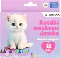 Kredki woskowe Jumbo. Biały kotek - tantis.pl