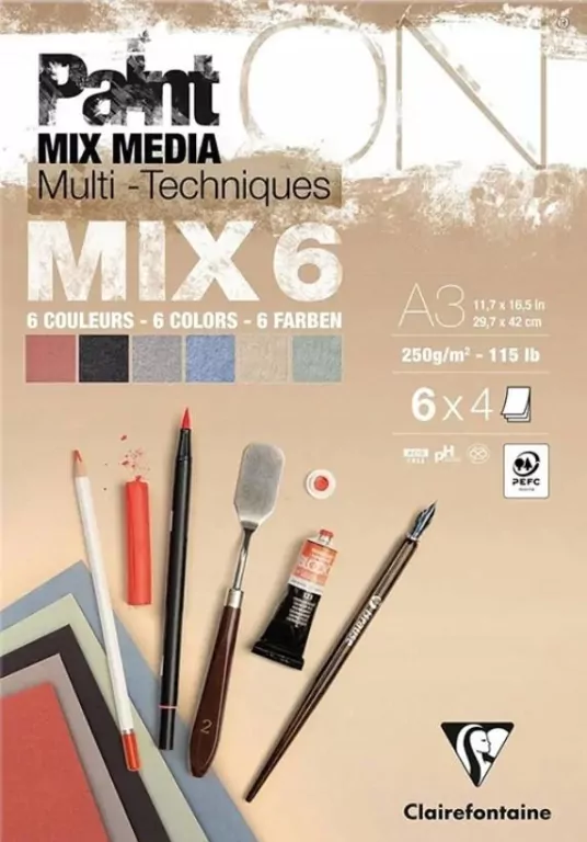 Blok A3 papierów mix6 250g 24ark - tantis.pl