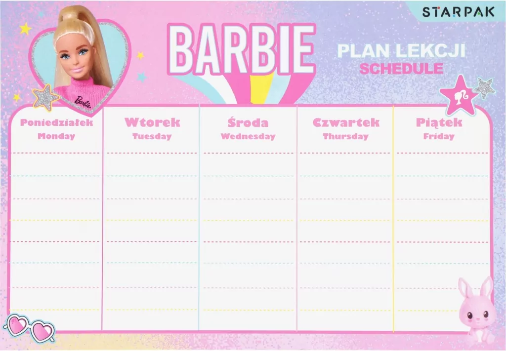 Plan lekcji z tabliczką mnożenia - tantis.pl