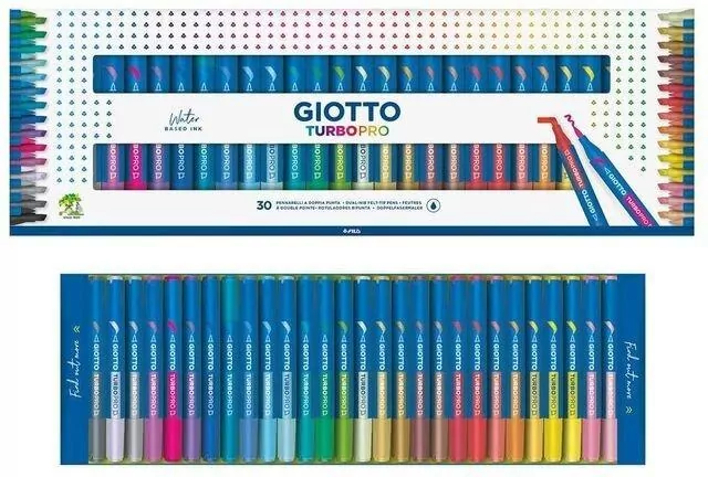 Markery dwustronne Turbo Pro 30 kolorów GIOTTO - tantis.pl