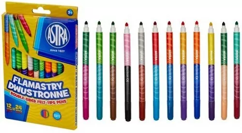 Flamastry dwustronne 12 sztuk - tantis.pl