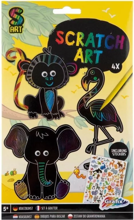 Scratch Art zwierzątka do rysowania 4 sztuki - tantis.pl