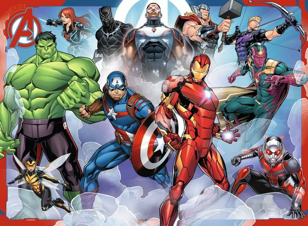 Puzzle 100 Avengers - Zgromadzenie rysunkowe xxl - tantis.pl