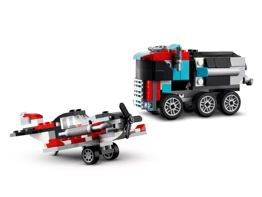 LEGO® Creator. Ciężarówka z platformą i helikopterem 31146 - tantis.pl