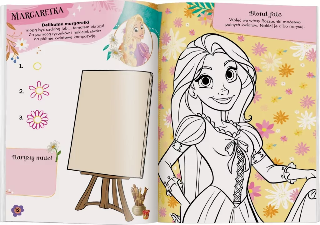 Kwiaty. Rysuję, koloruję, ozdabiam. Disney Księżniczka - tantis.pl