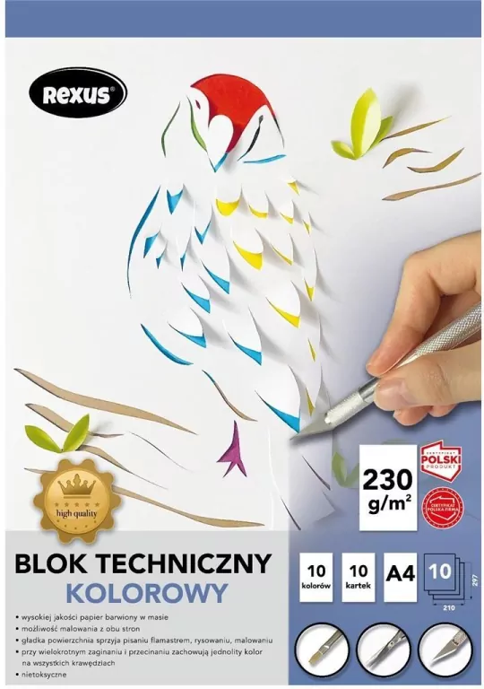Blok techniczny A4/10K kolorowy. Premium - tantis.pl
