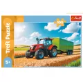 Puzzle 100 Traktor z przyczepą TREFL - tantis.pl
