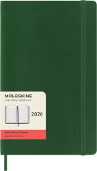 Kalendarz 2026 12M Moleskine L oprawa miękka dzienny Myrtle Green 13x21cm